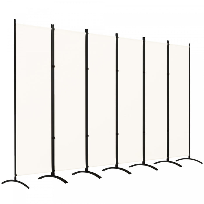 Outsunny 6 Panel Folding Privacy Screen, Uv30+ Room Divider, Beige