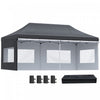 Outsunny 20' X 10' Pop-up Canopy Instant Tent Shelter W/ Roller Bag, Black
