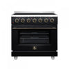 Forno Massimo 36 Inch Freestanding Electric Range, 5 radiant burners, 5.36 cu.ft., Black- FFSEL6020-36BLK