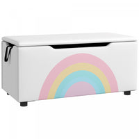 Qaba Toy Chest, Kids Toy Bench Box, Lightweight Storage Bench With Lid And Side Handles, For Nursery