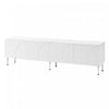 Serene 70.8 Inch Modern TV Cabinet with Curved Line Doors and Metal Legs, White | Serene Meuble TV Moderne 70.8 po avec Portes a Lignes Courbees et Pieds Metalliques, Blanc