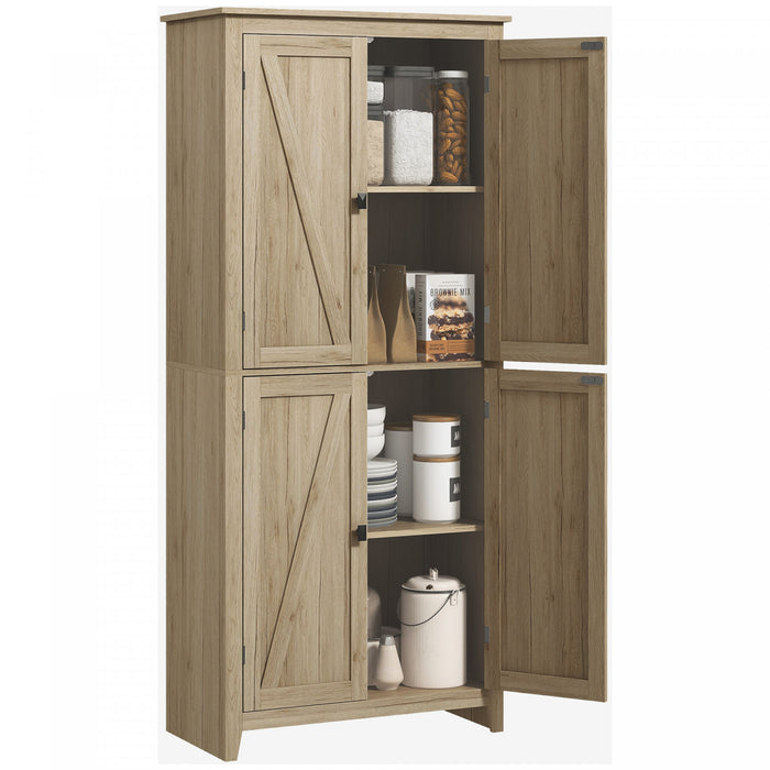 HOMCOM 72\" Freestanding Kitchen Pantry, Buffet Cabinet, Natural