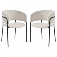 Ethan Set of 2 Modern Corduroy Upholstery Side Chair with Angled Legs and Adjustable Feet,Beige Dining Chair 
