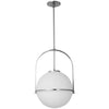 Dainolite Paola 1 Light Pendant Small Polished Chrome White Opal Glass Lamp