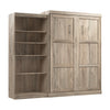 Bestar Pur Queen Murphy Bed with Closet Organizer (101 W) - Rustic Brown