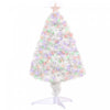 Homcom 2.5ft Prelit Artificial Tabletop Christmas Tree With Fiber Optics And 85 Tips