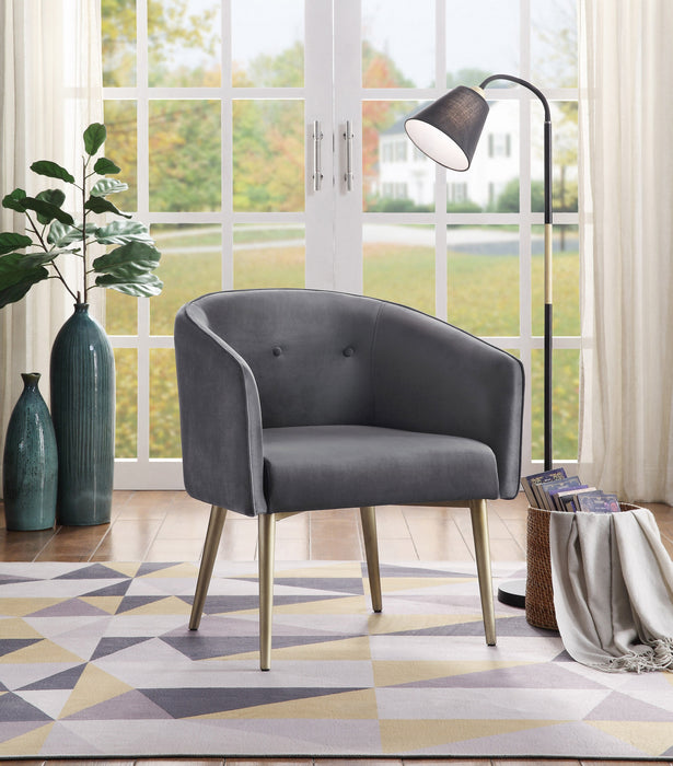 Velma Accent Chair Grey Velvet