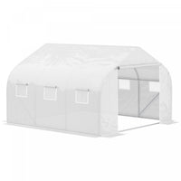 Outsunny 15'x10'x7' Heavy Duty Walk-in Tunnel Greenhouse Gardening Planting Shed Warm Green House Wh