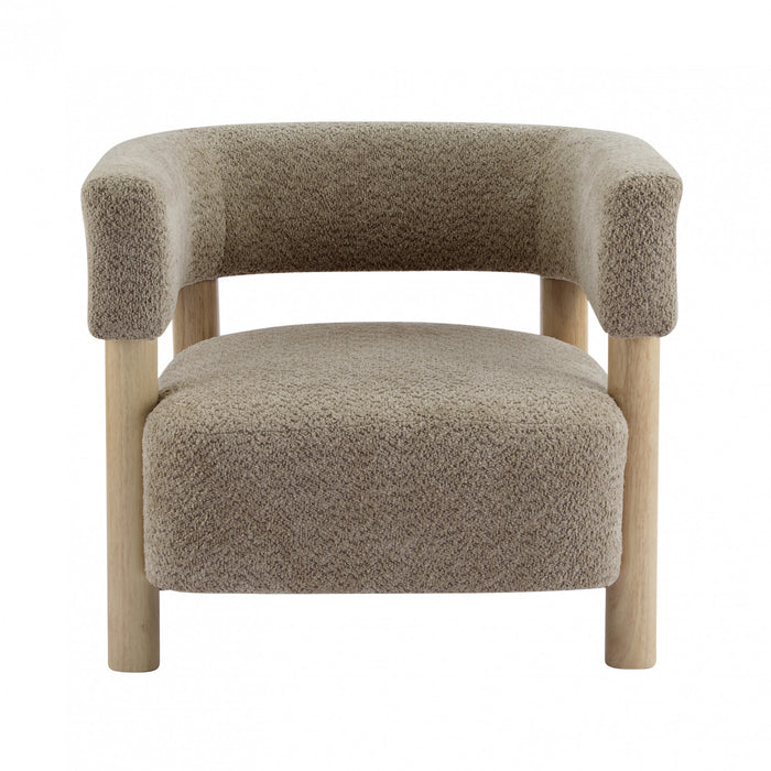 Evelyn Accent Arm Chair with Comfortable Seating and Boucle Upholstery,Light Camel Accent Chair