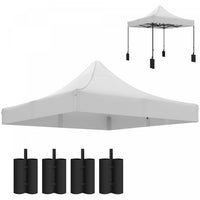 Outsunny 10' X 10' Pop Up Canopy Replacement Top With Weight Bags, White