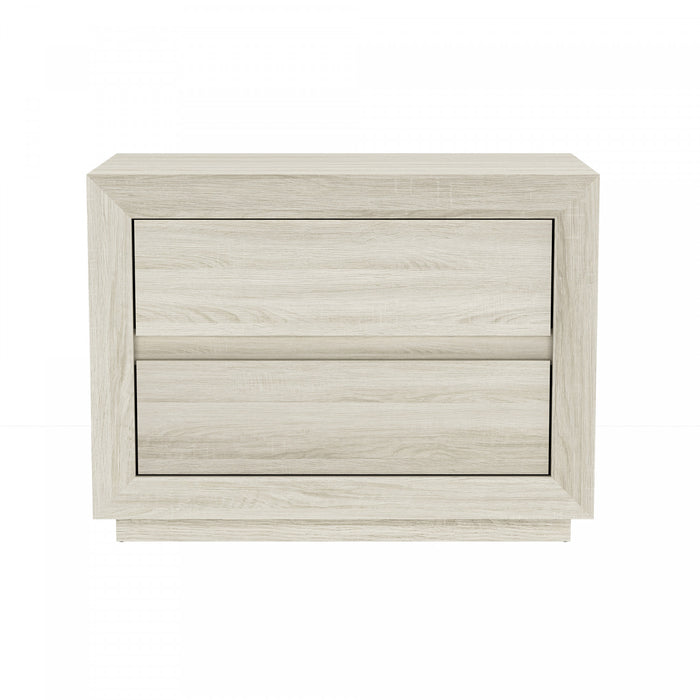 Soren Contemporary 32\" Nightstand in Whitewashed Oak (2-Drawer)