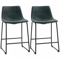 HOMCOM Bar Stools Set of 2, Counter Height Barstools with Back