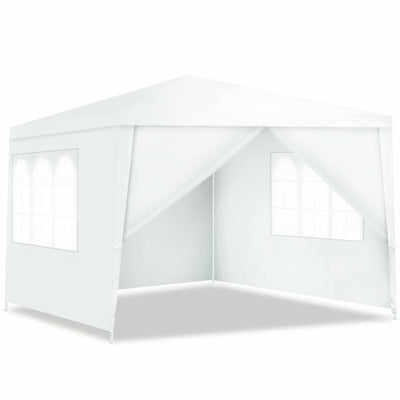Costway 10'x10' Canopy Gazebo Party Wedding Event Tent Heavy Duty Side Walls