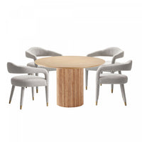 Aspen and Hathaway Modern Industry Chic 5-Piece Dining Set in Gold Dust and Natural 