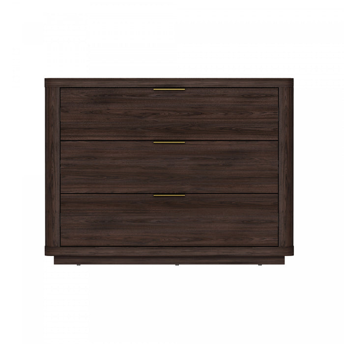 Evelyn Modern 32\" Nightstand in Brown (3-Drawer)