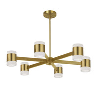 Dainolite Wilson Chandelier 84w Aged Brass White Acrylic Diffuser Lamp