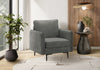 Upholstered, Accent Chair, 32\" Wide, Dark Grey Fabric, Black Metal Legs Accent Chair