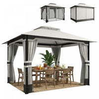 Outsunny 10' x 12' Patio Gazebo, Double Roof Outdoor Gazebo Canopy Shelter