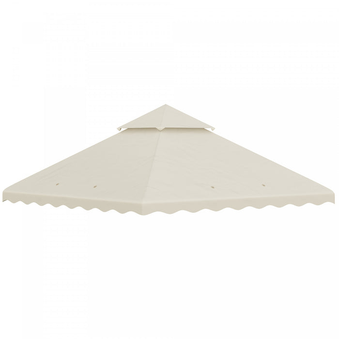Outsunny 10' X 10' Gazebo Replacement Canopy, 2-tier Gazebo Cover, Cream