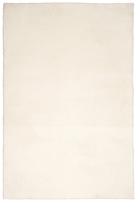 Argo Plush & Shags Cream Washable Rug 6'7\" x 9'0\" Indoor Area Rug