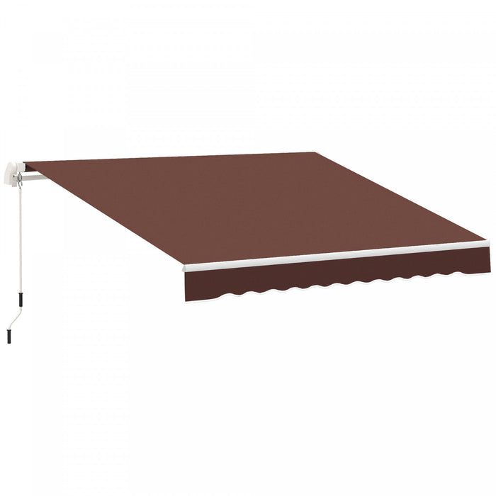 Outsunny 12' X 8' Retractable Awning Patio Awnings Sunshade Shelter Coffee