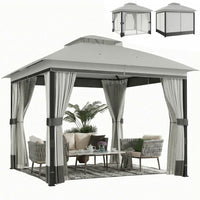 Outsunny 10' x 10' Patio Gazebo, UPF50+ Double Roof Outdoor Gazebo