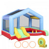 Qaba Bouncy Castle for Kids, Inflatable Bounce House with Slide, Ball Pit and Ring Toss Game, Jumping Castle with Sunshade and Blower for Indoor Outdoor Backyard Party Fun
