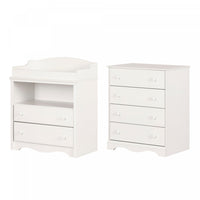 Angel Changing Table And 4-drawer Chest Set - Pure White