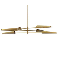 Dainolite Cassie 6 Light 3tier Chandelier Aged Brass Lamp