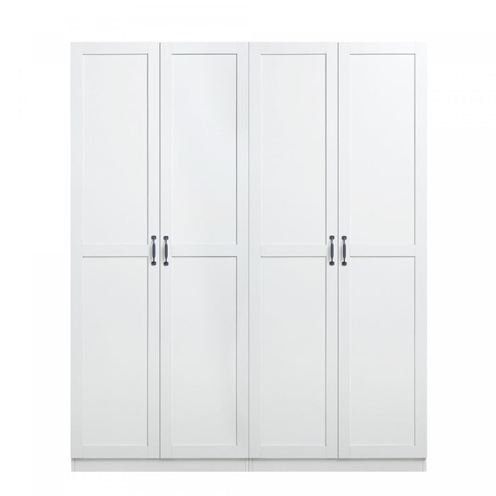 Cornelia Modern 30\" Storage Cabinet in White (4-Shelf) - Set of 2 Bookcase