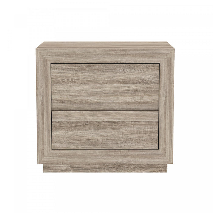 Soren Contemporary 26\" Nightstand in Natural Oak (2-Drawer)