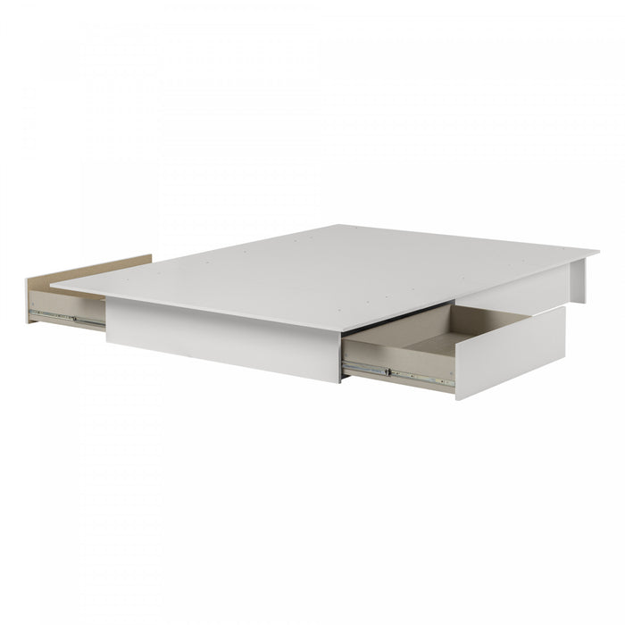 Step One Platform Bed With Drawers - Pure White
