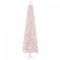 Homcom Snow Flocked Pencil Christmas Tree Slim Artificial Christmas Tree