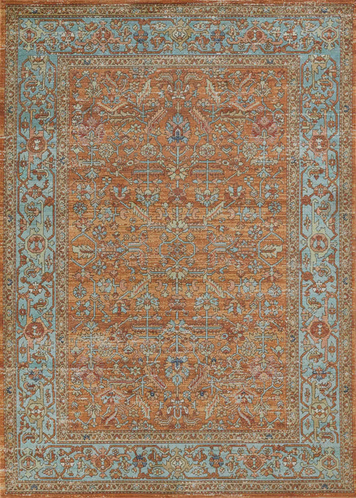 Hailey Traditional 7'10\" x 10'6\" Area Rug in Orange Indoor Area Rug