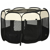 Pawhut Foldable Pet Playpen For Indoor/outdoor Use, Portable Exercise Pen Kennel With Storage Pocket