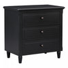 U_Style 28 Inch Painted Nightstand with 3 Smooth-Glide Drawers and Rubberwood Legs, Black | U_Style Table de Nuit Peinte 28 po avec 3 Tiroirs a Glissiere Douce et Pieds en Bois de Caoutchouc, Noir