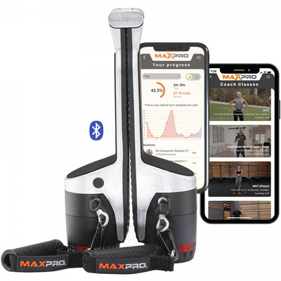 Maxpro Fitness Portable Smart Cable Home Gym - All-in-one Exercise Machine W/bluetooth - Build, Burn|Maxpro Fitness Cable Intelligent Portable Home Gym - Machine D'exercice Tout-en-un Avec Bluetooth -