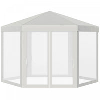 Outsunny Φ13' Hexagon Party Tent Patio Gazebo Outdoor Activity Event Canopy Quick Sun Shelter Pavili