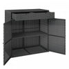 Outsunny Wicker Outdoor Storage Cabinet with 2 Drawers, Shelves, Dark Grey