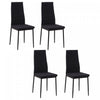 HOMCOM Dining Chairs Set of 4, Linen Fabric Upholstered Accent Chairs Black