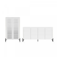 Abbey Modern 2-Piece Buffet and Bookcase in White