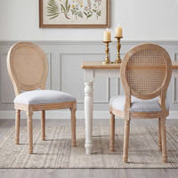 Ethan Solid Wood Rubberwood Dining Chair Set of 2 Pieces with Upholstered Seat,Grey