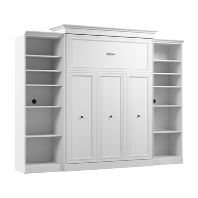 Bestar Versatile Queen Murphy Bed and Two Closet Organizers (115 W) - White|Grand lit escamotable Versatile de Bestar de 115 po (L) avec 2 organisateurs de garde-robe - blanc