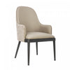 Drew Contemporary Wood Upholstered Armchair in Taupe | Fauteuil contemporain en bois Drew avec accoudoirs et revetement taupe