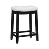 Claridge Faux Leather Backless Counter-Height Stool - Black and White