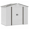 Outsunny 7' X 4' X 6' Garden Storage Shed Outdoor Patio Yard Metal Tool Storage House W/ Steel Floor Foundation And Double Doors Silver