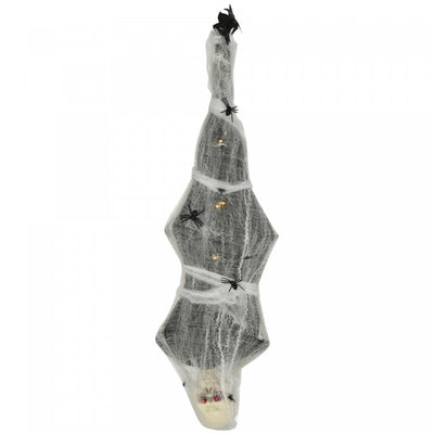 Homcom 55.9" Animated Halloween Decoration Hanging Mummy With Spider Web|Homcom Momie Suspendu Decoration D'halloween 4.7 Ft Avec Toile D'araignee