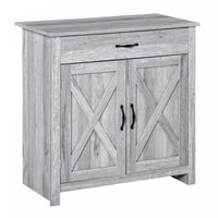 HOMCOM Farmhouse Sideboard, Buffet Cabinet with Barn Door, Grey Grain