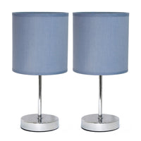 Simple Designs Chrome Mini Basic 2-Piece Table Lamp Set - Purple