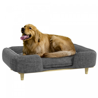Pawhut Dog Sofa, Elevated Dog Couch For Large Dogs, Removable Washable Pet Sofa Cat Bed With Anti-sl|Pawhut Canape Sureleve Pour Chien De Grande Taille, Canape Amovible Et Lavable Pour Animal De Compag